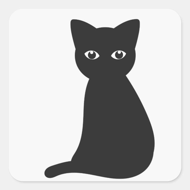Black cat Sticker (Front)