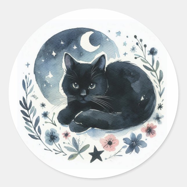 Black Cat Stickers (Front)
