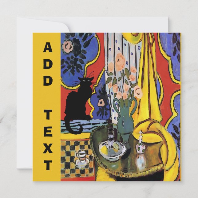 Black Cat Still Life Card (Front)