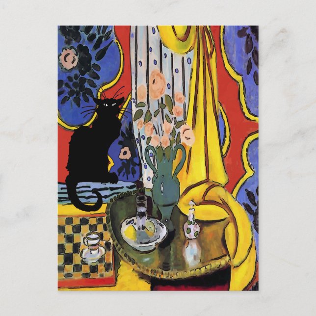 Black Cat Still Life Postcard (Front)