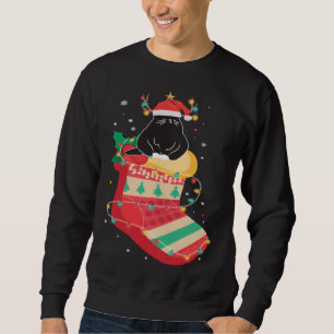 Black Cat Stockings Clothing Cool Holiday Christm Sweatshirt