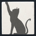 Black Cat Stone Coaster<br><div class="desc">cute black cat</div>