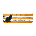 Black Cat Stripes Address Label at Zazzle