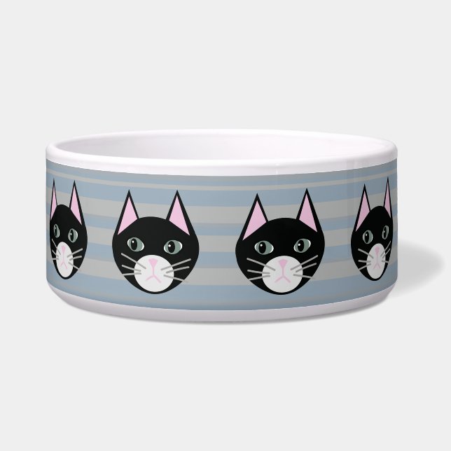 Black Cat, Stripes Bowl (Front)
