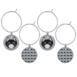 Black Cat, Stripes Wine Charm