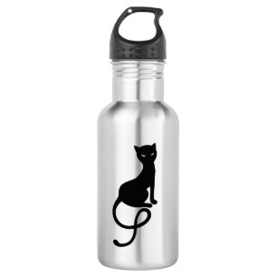 Black Cat Stylish Beautiful Kitty Stainless Steel Water Bottle