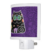Black Cat Sugar Skull Night Light (Left)