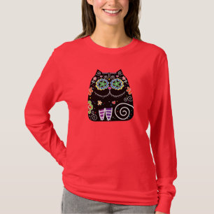 Black Cat Sugar Skull T-Shirt