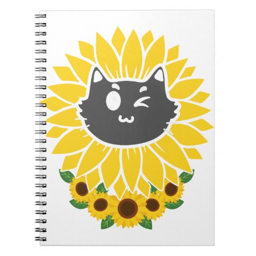 Black Cat Sunflower T_Shirt Grocery Bag Notebook