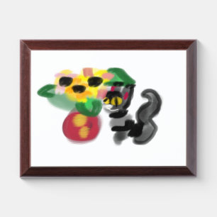 Black cat sunflowers  award plaque