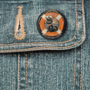 Black Cat Sunset: A Voyage to THRIVE 1 Inch Round Button