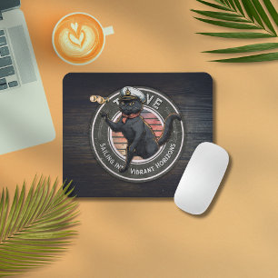 Black Cat Sunset: A Voyage to THRIVE Mouse Pad