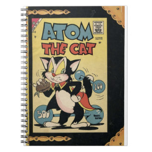 Black Cat - Superhero Cat Cartoon - Atom the Cat Notebook