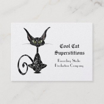 Black Cat Superstitious Cool Business Card by LiquidEyes at Zazzle