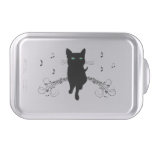 Black Cat Surrounded by Whispering Notes of Music Cake Pan