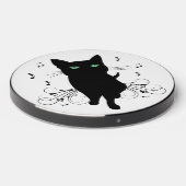 Black Cat Surrounded by Whispering Notes of Music Wireless Charger (Front 2)