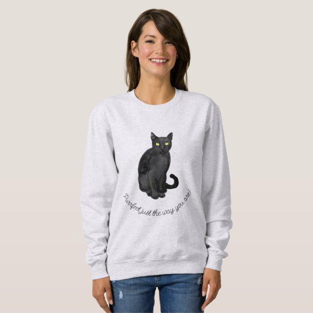 Black cat  sweatshirt (Front Full)