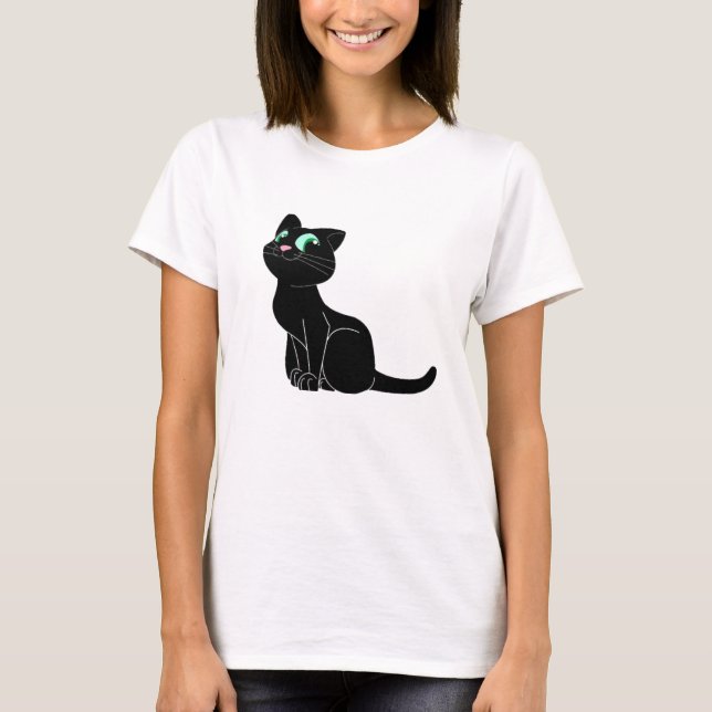 black cat T-Shirt (Front)