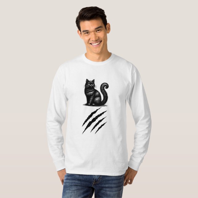 Black cat T-Shirt (Front Full)