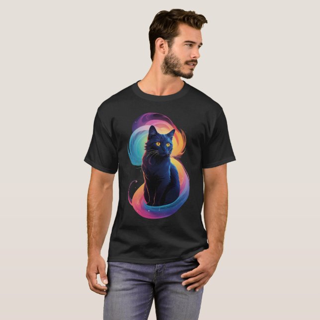 black cat T-Shirt (Front Full)