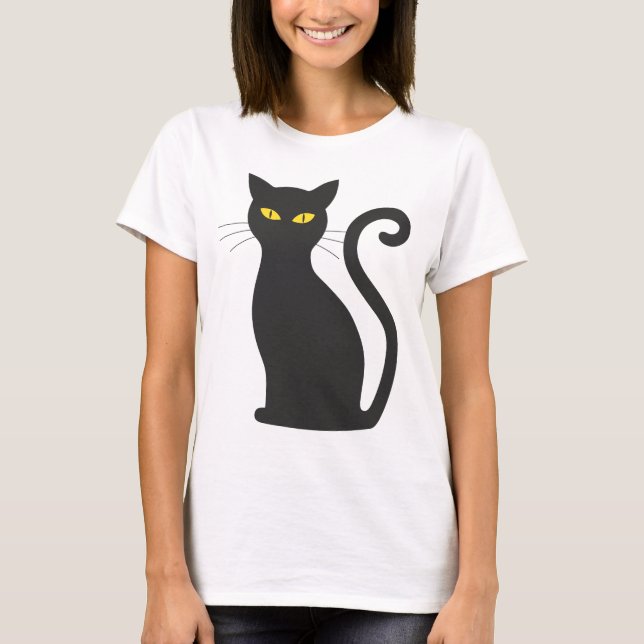 Black cat T-shirt dress (Front)