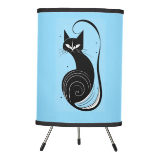 BLACK CAT TABLE TOP VINTAGE LAMP