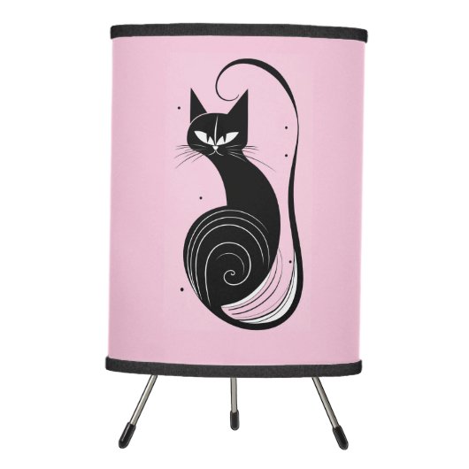 BLACK CAT TABLE TOP VINTAGE LAMP (Front)