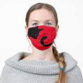 Black Cat Tail Adult Cloth Face Mask (Worn)