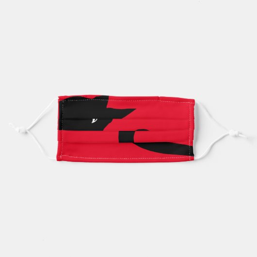 Black Cat Tail Adult Cloth Face Mask (Front, Folded)