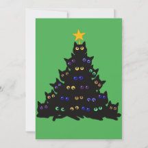 Black Cat Tangled Up In Christmas Tree Lights T-Sh
