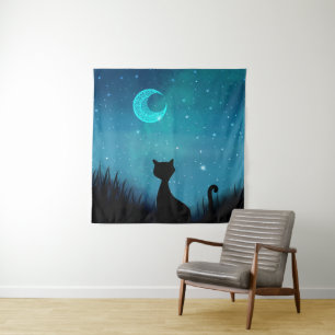 black cat tapestry