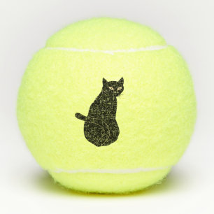 Black Cat Tennis Balls Gift