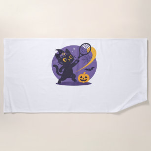 Black Cat Tennis Serve Essential T-Shirt Beach Towel