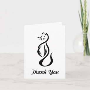 Black cat Thank You Note