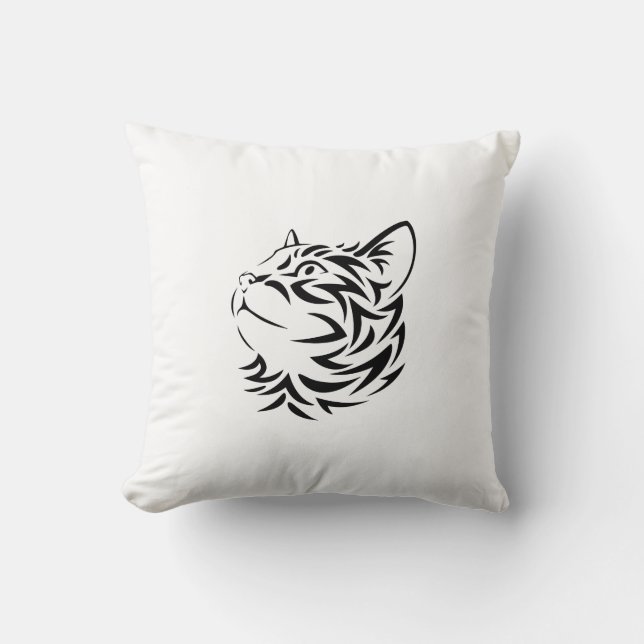 black cat throw pillow (Front)