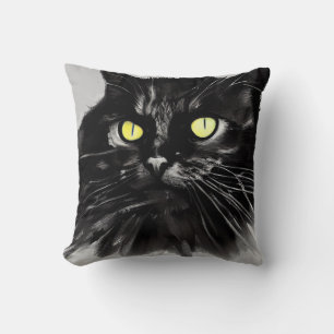 Black Cat Throw Pillow