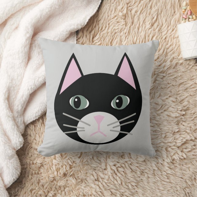 Black cat throw pillow (Blanket)