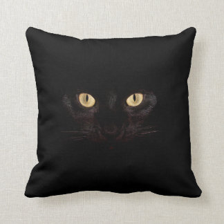 black cat throw pillow