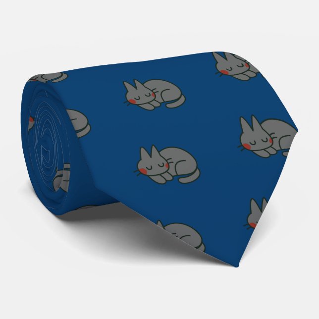 Black cat tie (Rolled)