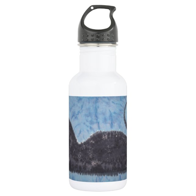 Black Cat Tie Dye PhatDyes Water Bottle (Front)