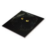 Black Cat Tile<br><div class="desc">Mysterious persian black cat with yellow eyes.</div>