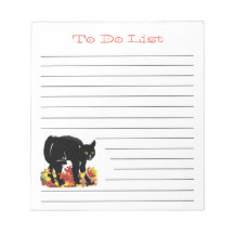 Black Cat To Do List Notepad