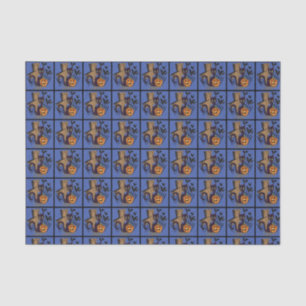 Black Cat Tombstone Bats Halloween Tissue Paper
