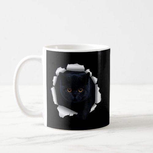 Black Cat Torn Cloth  Coffee Mug