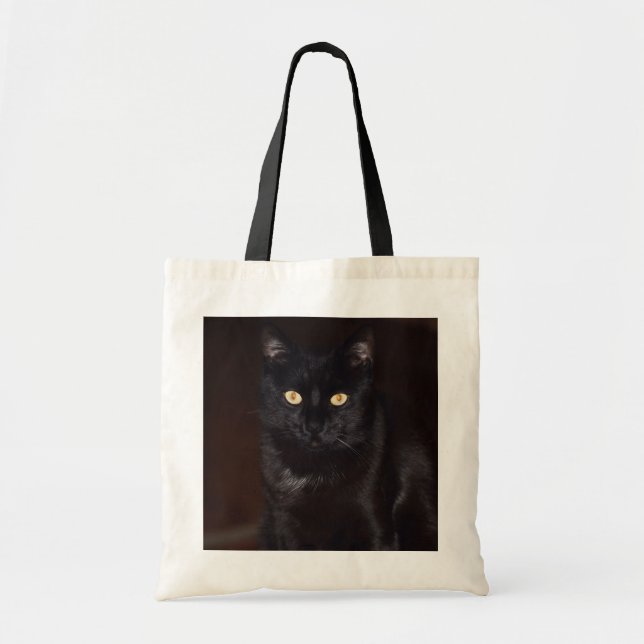 Black Cat Tote Bag (Front)