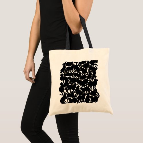 Black Cat Tote Bag Cat Grocery Bag Halloween Bags