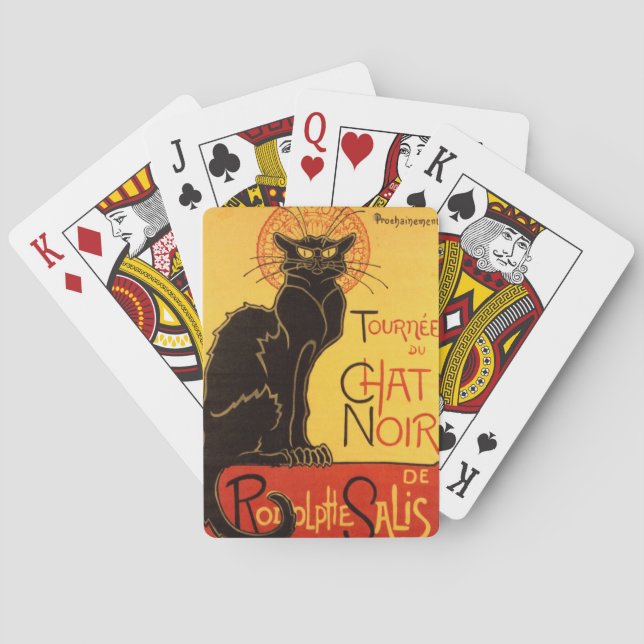 Black Cat Tour - Vintage Poster Poker Cards (Back)