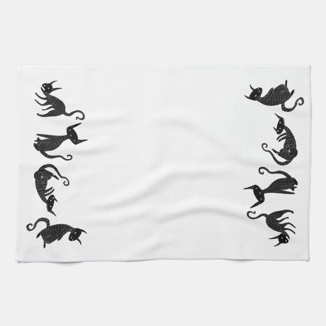 Black Cat Towel (Horizontal)