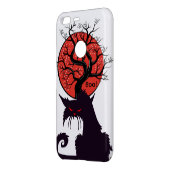 Black Cat Tree Phone Case – White (Back/Left)