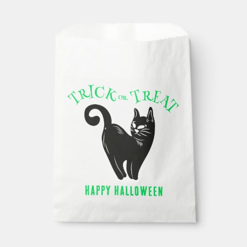 Black Cat Trick or Treat Halloween Favor Bag